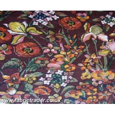 Country Flowers in Brown Multi
